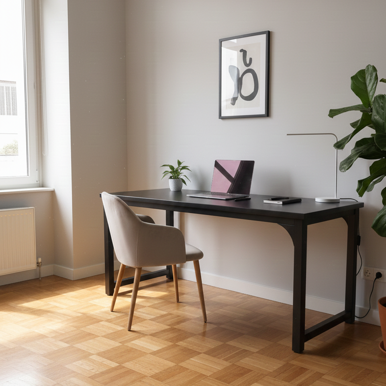 SCRIVANIA IN FERRO NERA ARTIGIANALE