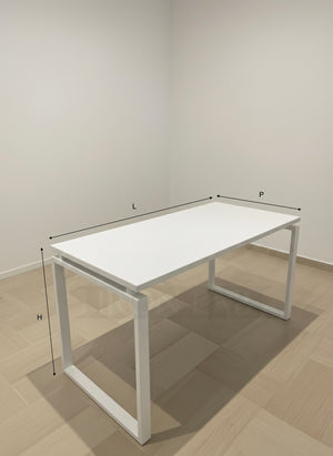 Scrivania in Ferro Smontabile Artigianale Bianca