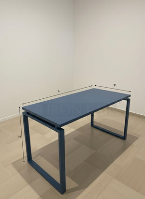 Scrivania in Ferro Smontabile Artigianale Blu