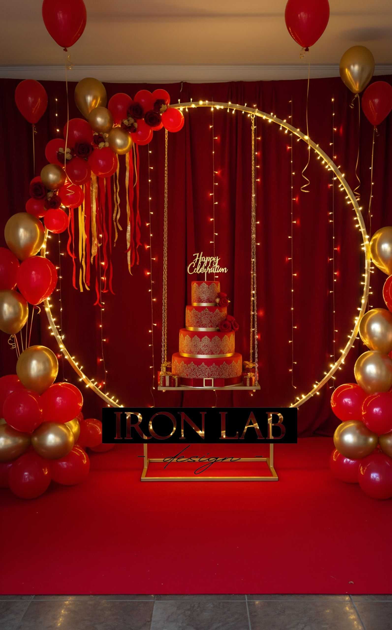 cerchio_con_altalena_per_torte_oro__in_ferro_per_feste_eveti__wedding_planner_allestimenti