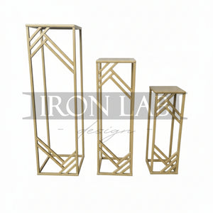 tris geometriche oro per eventi wedding planner feste allestimento