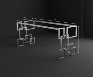 Base Tavolo Design Ferro Artigianale Argento