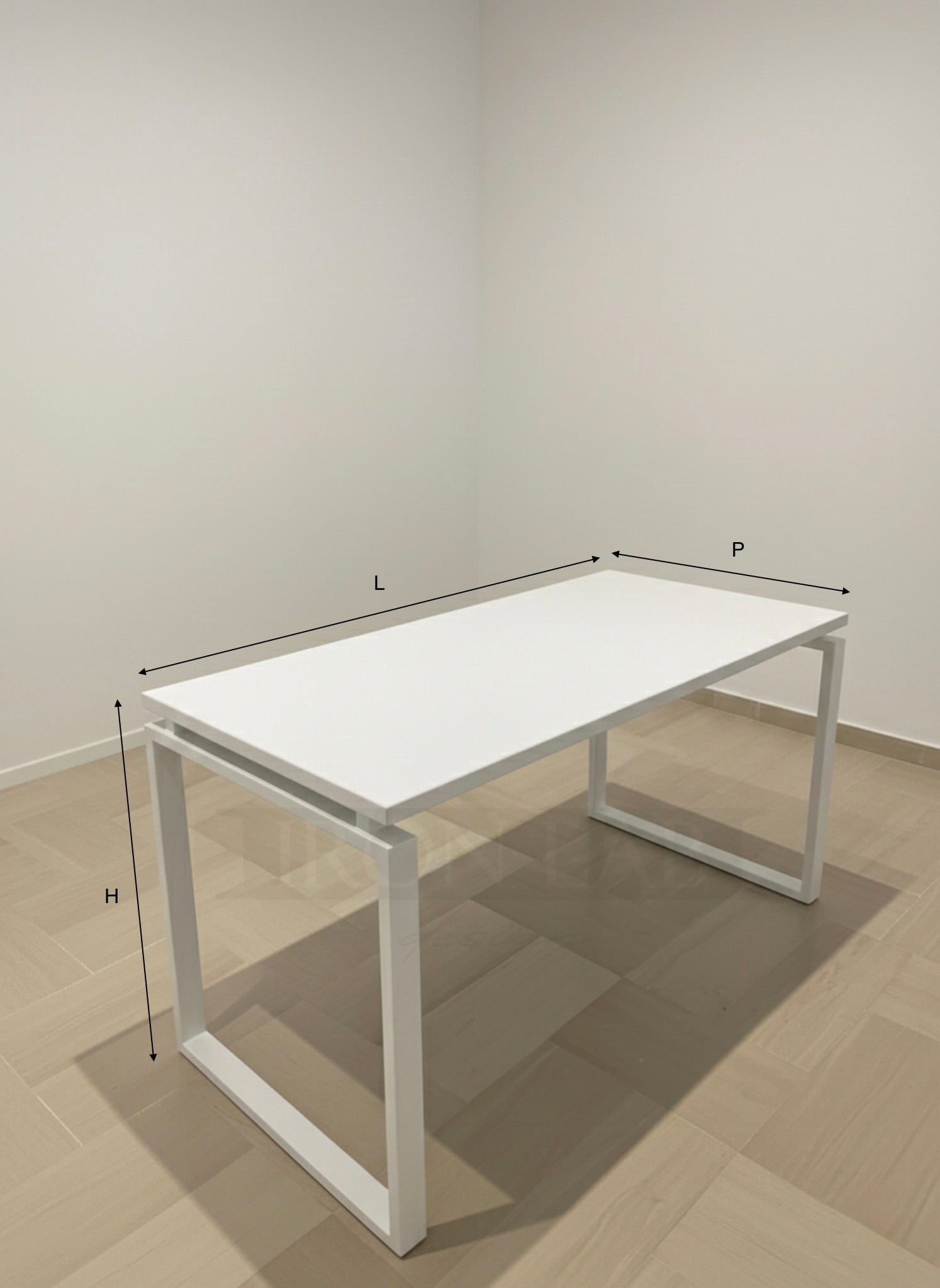 Scrivania in Ferro Smontabile Artigianale Bianca