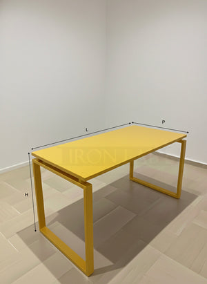 Scrivania in Ferro Smontabile Artigianale Gialla