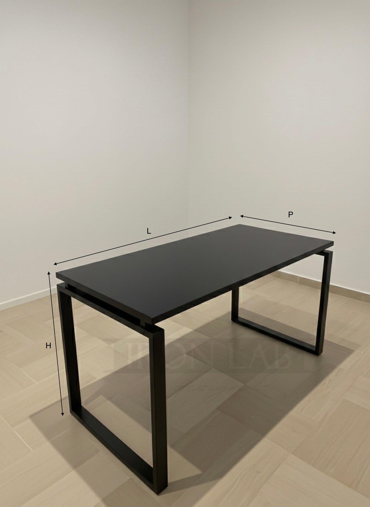 Scrivania in Ferro Smontabile Artigianale Nera