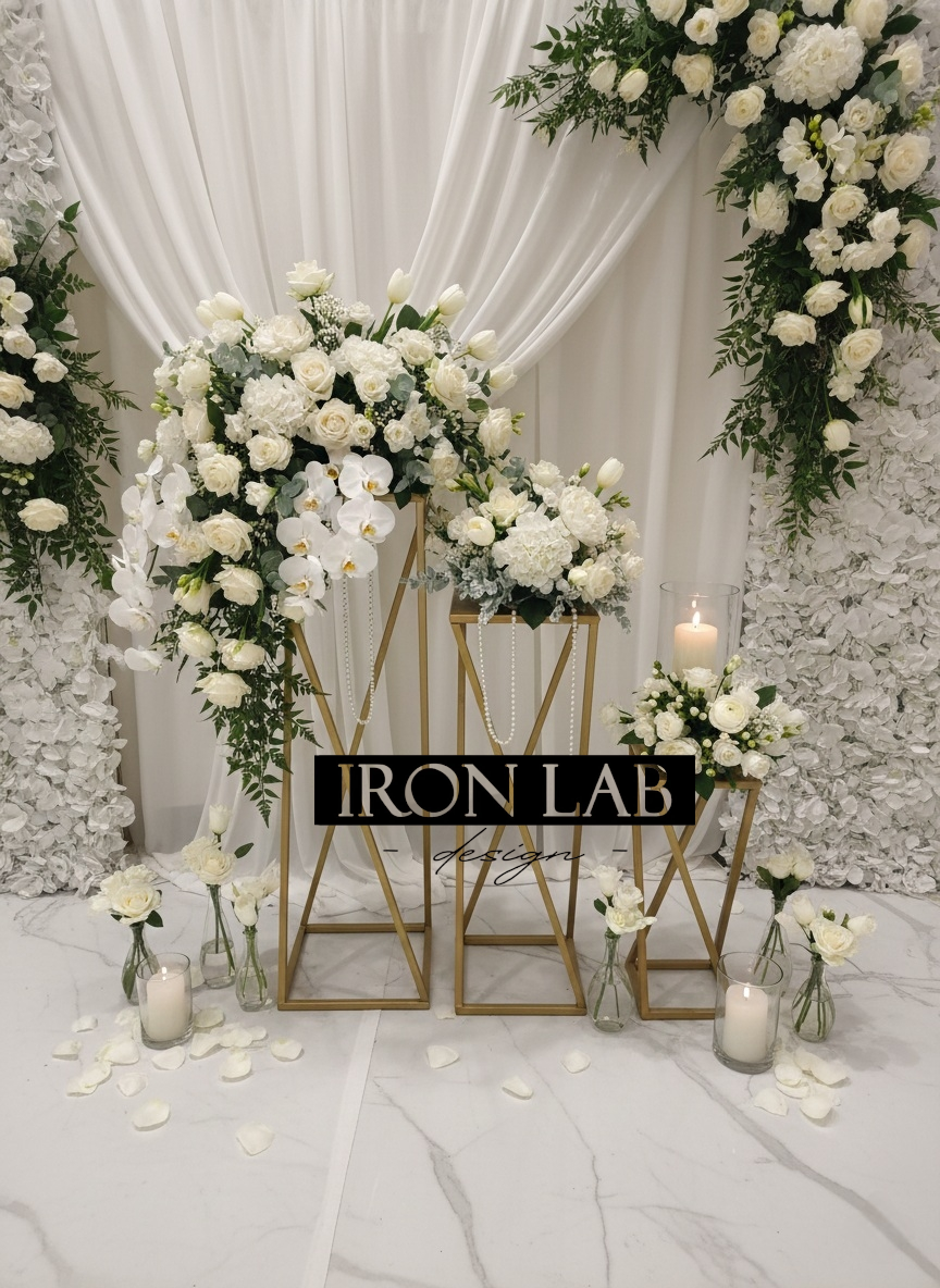 alzate_tris_incrociate__per_confettata_oro__sfondi_struttura_per_passaggio__oro__in_ferro_per_feste_eveti__wedding_planner_allestimenti