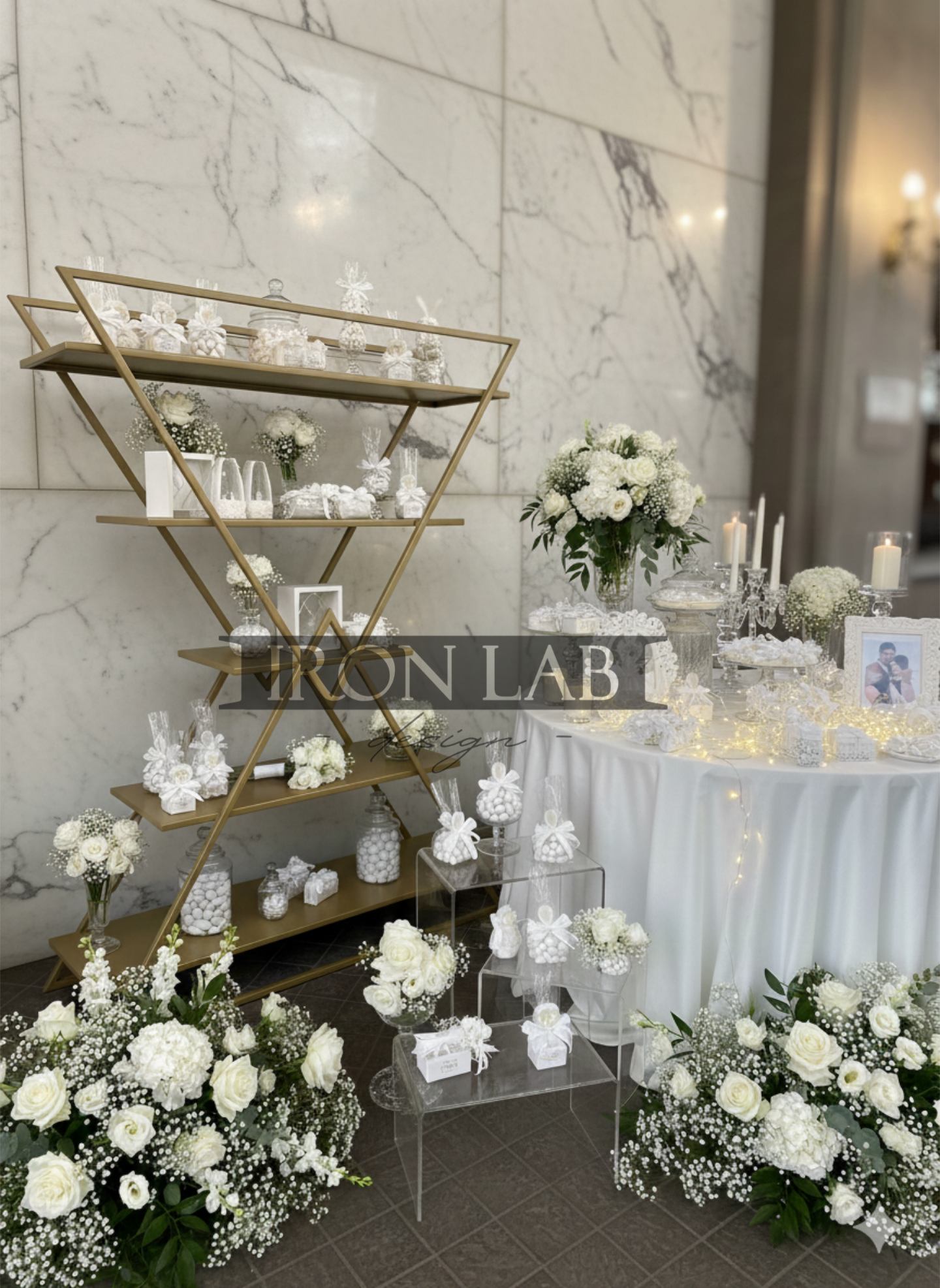 espositore per bomboniere oro feste eventi allestimenti wedding planner 