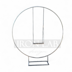 cerchio_con_altalena_per_torte_argento__in_ferro_per_feste_eveti__wedding_planner_allestimenti