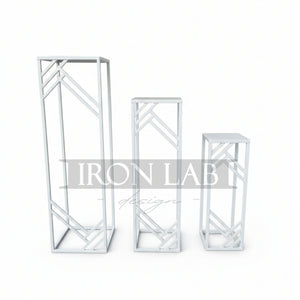 tris geometriche bianco per eventi wedding planner feste allestimento 