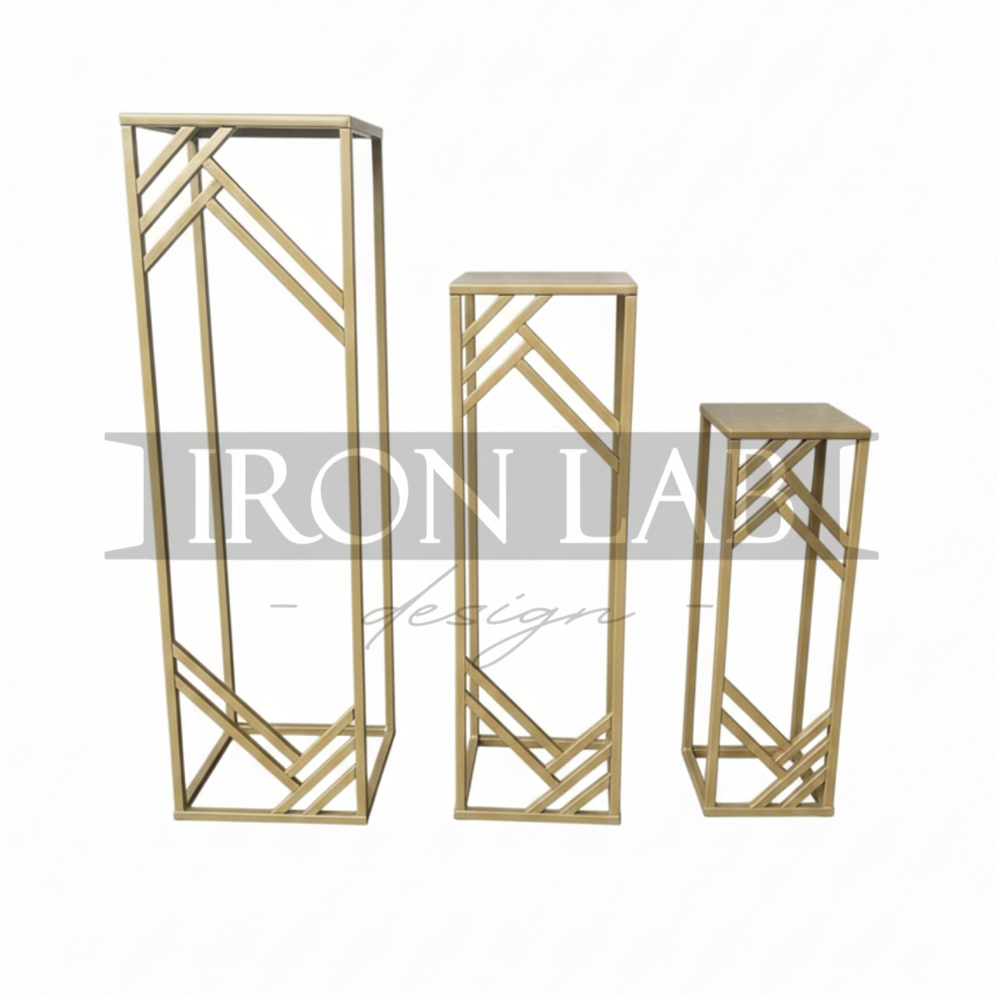 tris geometriche oro per eventi wedding planner feste allestimento 